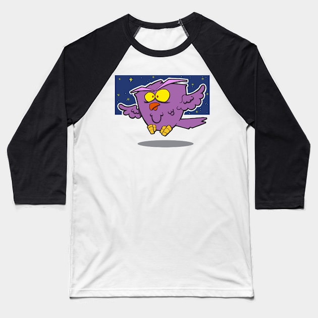 Night Owl Baseball T-Shirt by RichCameron